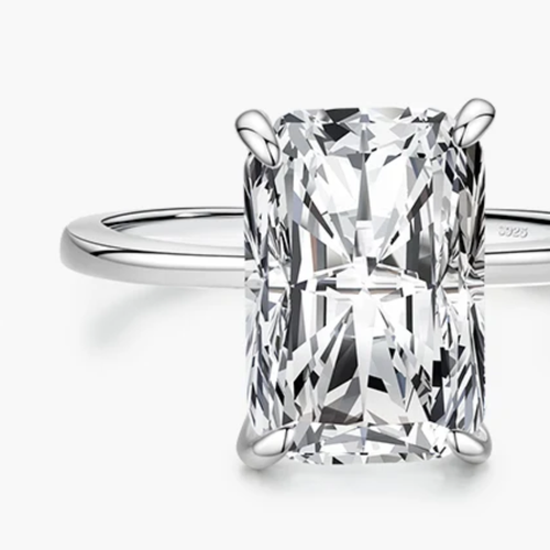 Classic Rectangular Cut CZ Ring – 925 Sterling Silver