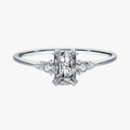 Elegant Rectangle CZ Finger Ring – 925 Sterling Silver