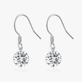 1CT D Color Moissanite Hook Earrings – 925 Sterling Silver
