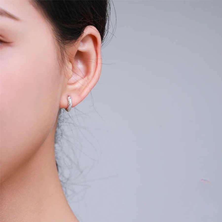 Classic Circle CZ Hoop Earrings – 925 Sterling Silver