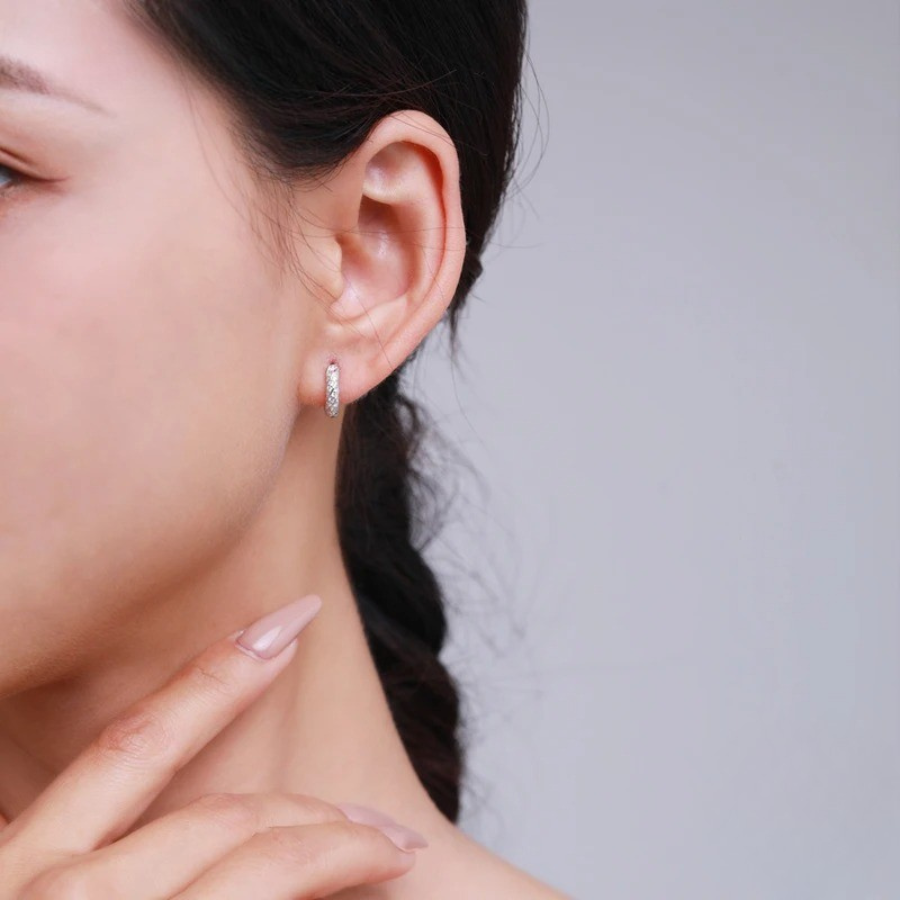 Classic Circle CZ Hoop Earrings – 925 Sterling Silver