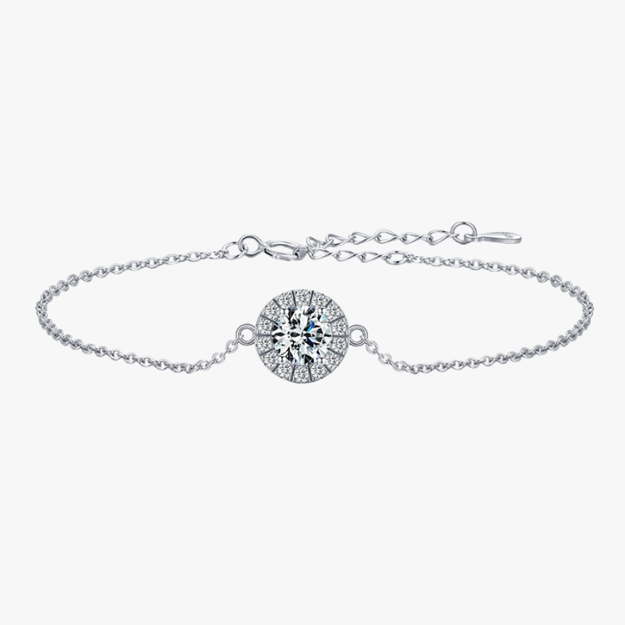 Elegant Clear CZ Charm Bracelet – 925 Sterling Silver Fine Jewelry