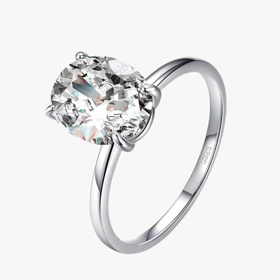 Luxury Oval Cut CZ Ring – 925 Sterling Silver