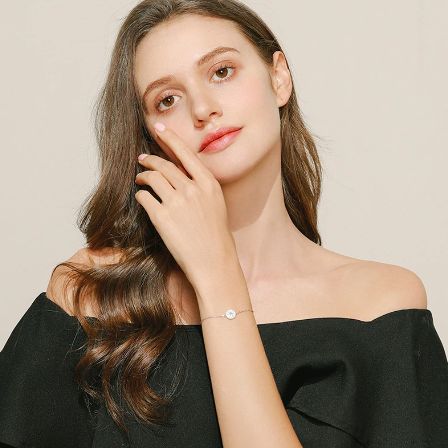 Elegant Clear CZ Charm Bracelet – 925 Sterling Silver Fine Jewelry