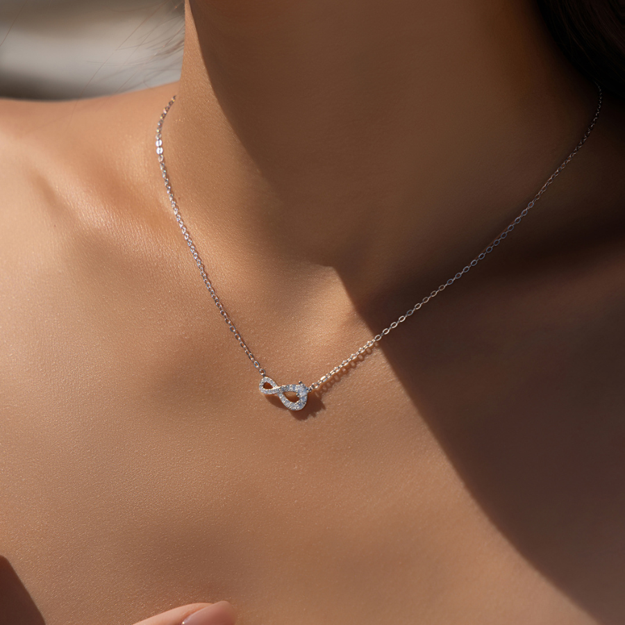 Eternal Love Mobius Heart CZ Necklace – Romantic 925 Sterling Silver Jewelry