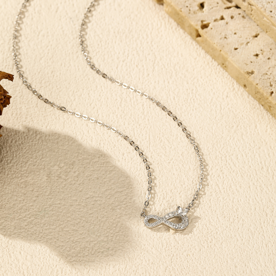 Eternal Love Mobius Heart CZ Necklace – Romantic 925 Sterling Silver Jewelry