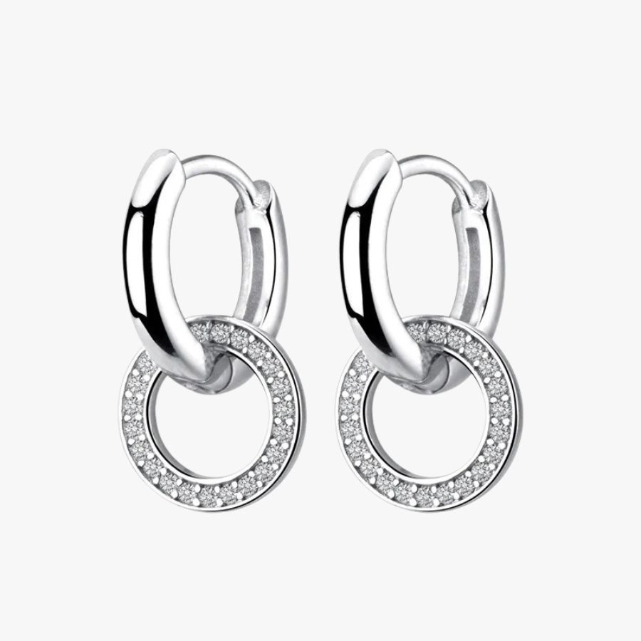 Sparkling CZ Hoop Earrings – 925 Sterling Silver Circle Earrings