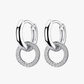 Sparkling CZ Hoop Earrings – 925 Sterling Silver Circle Earrings