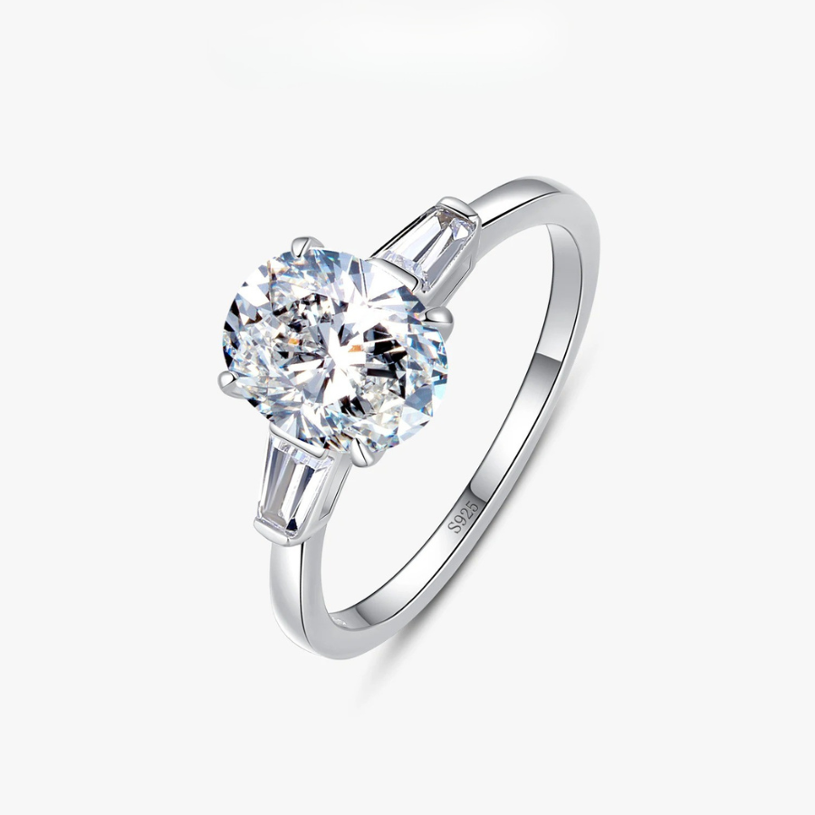 Luxury Oval Clear CZ Ring – 925 Sterling Silver