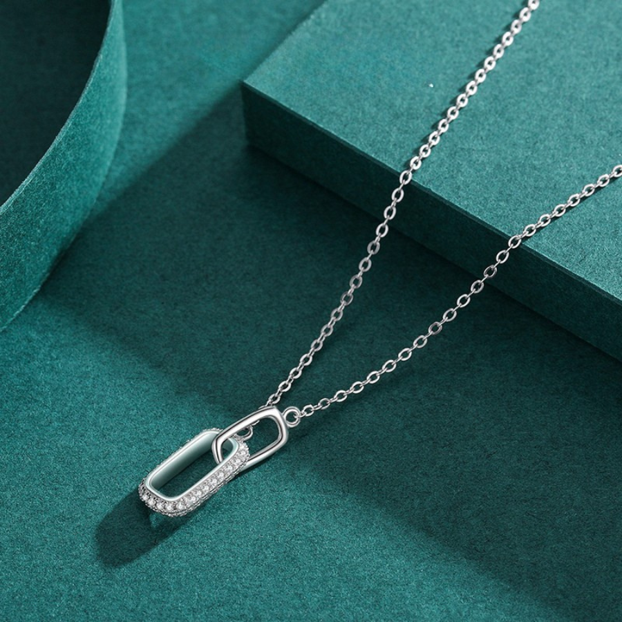 Sparkling CZ Lock Necklace – Romantic 925 Sterling Silver Jewelry
