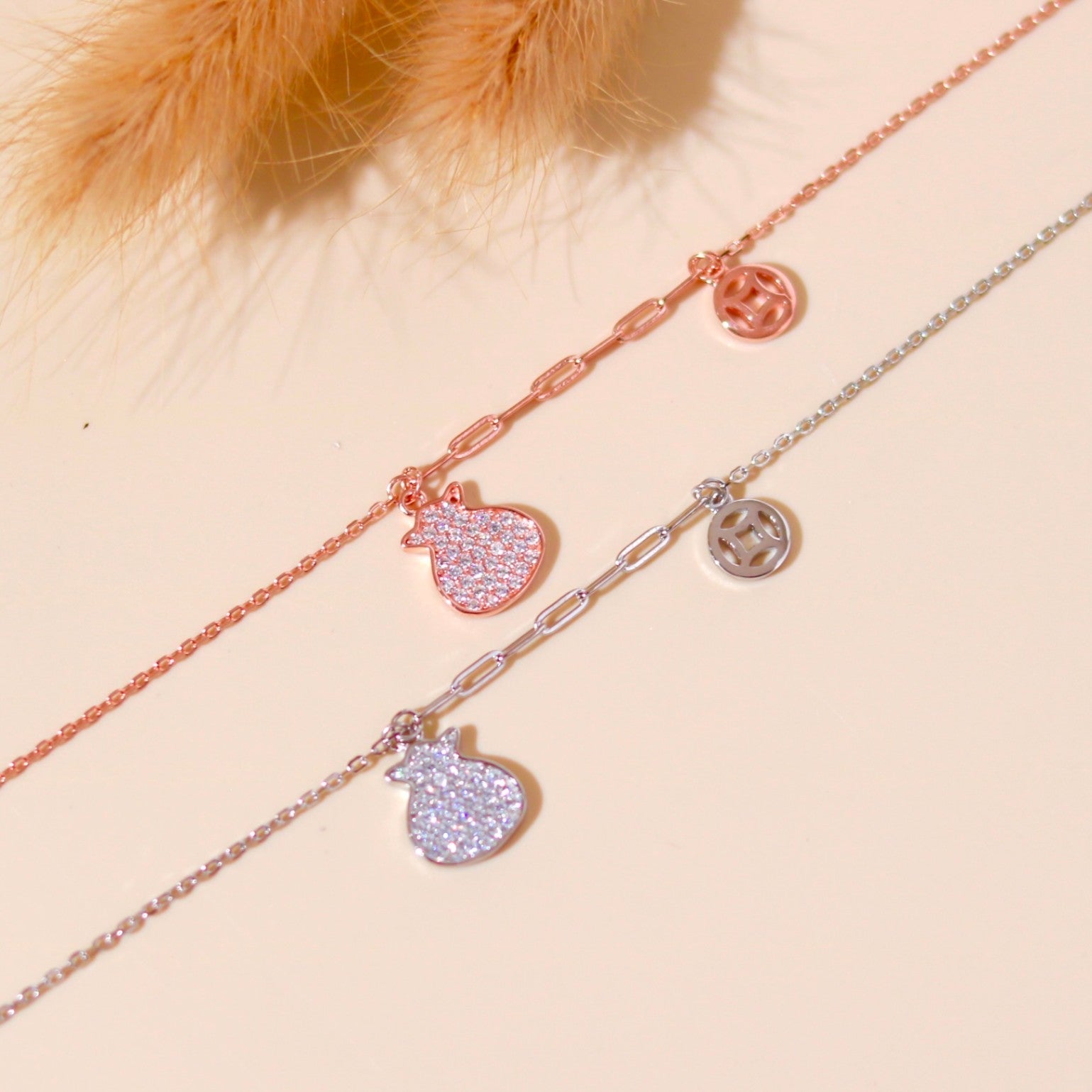 18K Lucky Coin Pouch Bracelet – 925 Sterling Silver