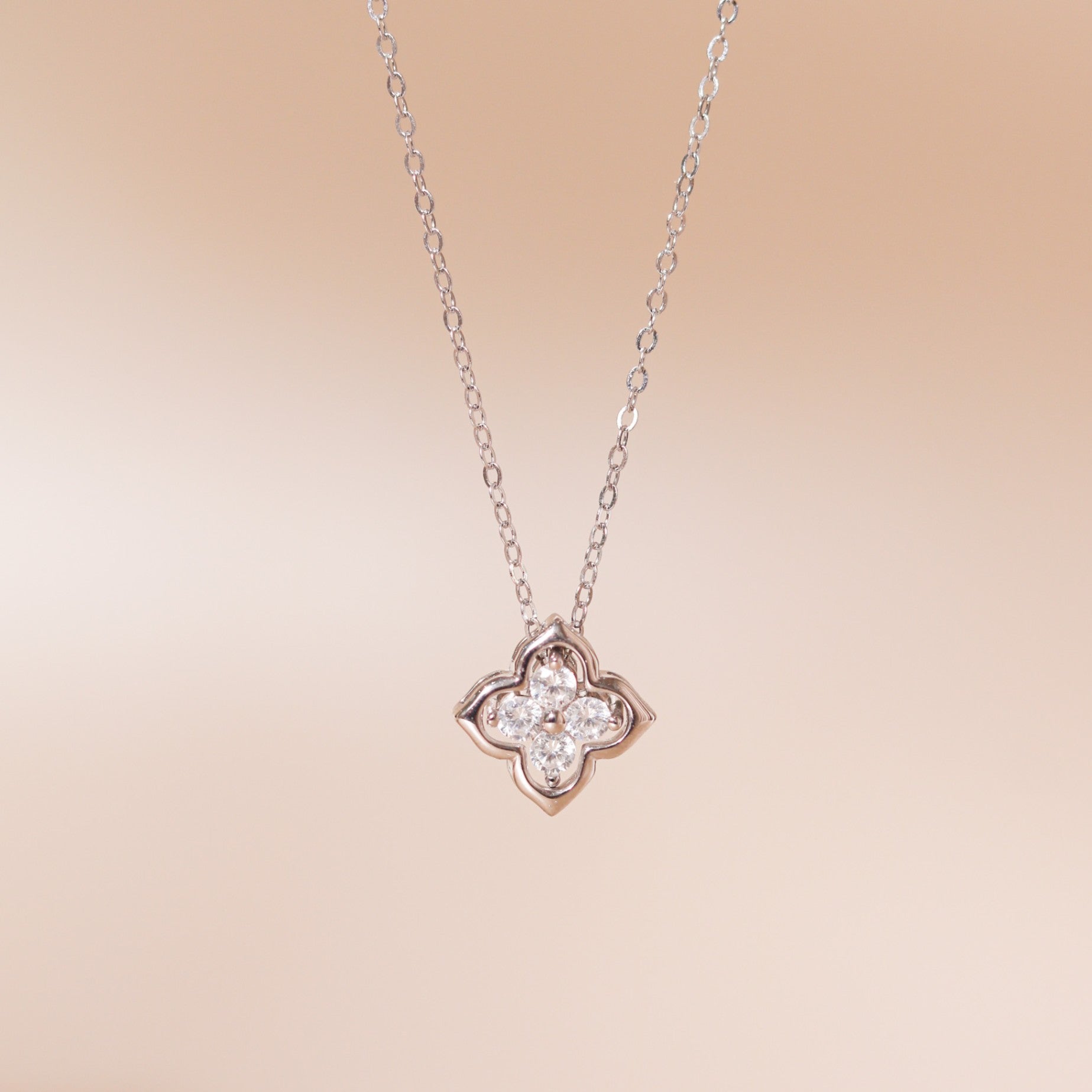 18K Gold or Platinum Plated Four Leaf Clover Necklace – 925 Sterling Silver