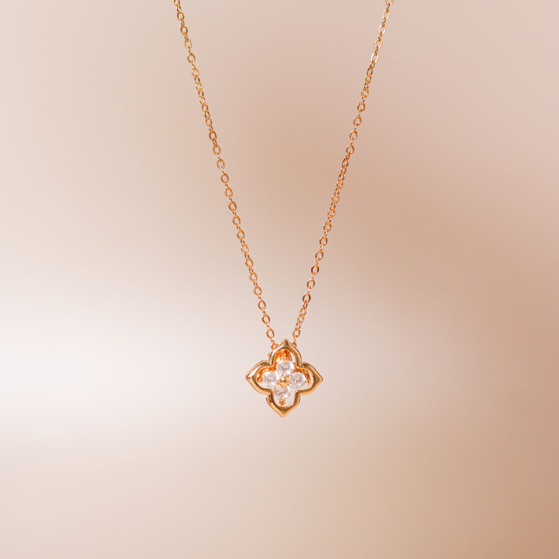 18K Gold or Platinum Plated Four Leaf Clover Necklace – 925 Sterling Silver