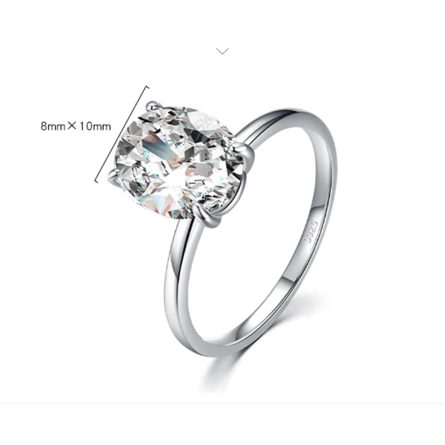 Luxury Oval Cut CZ Ring – 925 Sterling Silver