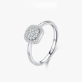 Sparkling Pave Moissanite Ring – 925 Sterling Silver