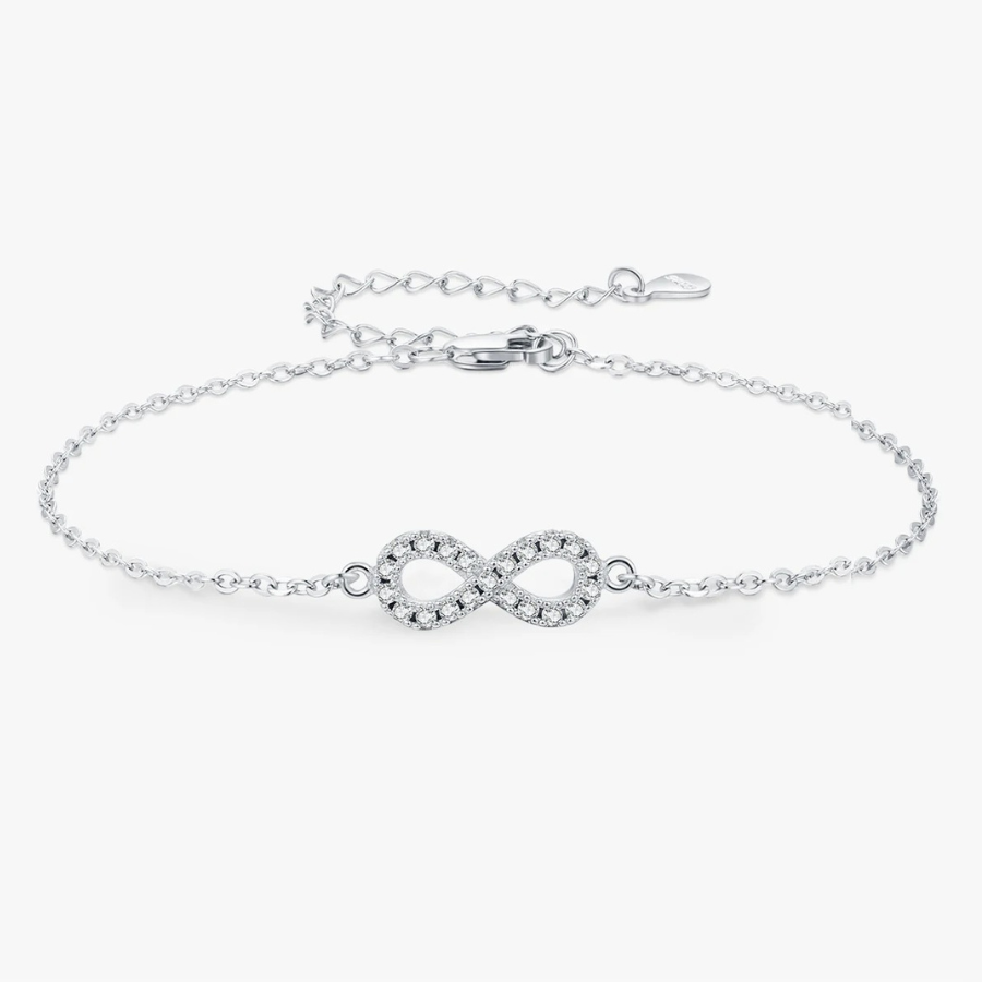 Elegant D Color Moissanite Infinity Bracelet – 925 Sterling Silver