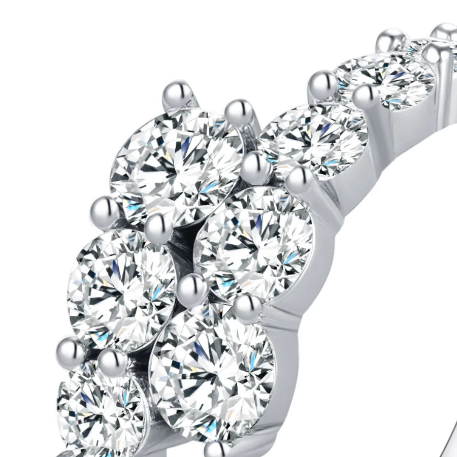 Classic Round CZ Eternity Band Ring – 925 Sterling Silver