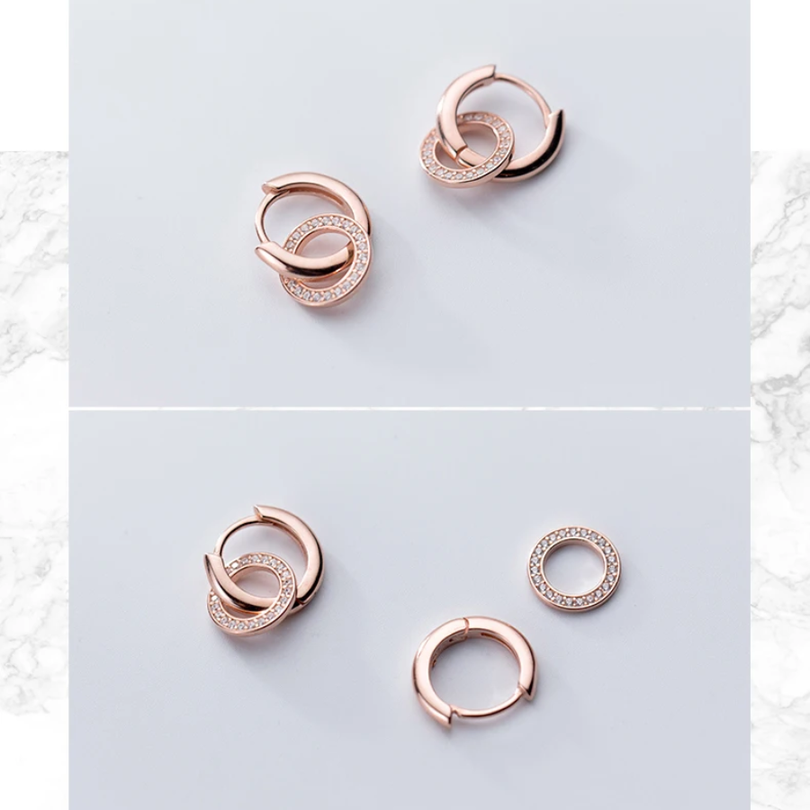 Sparkling CZ Hoop Earrings – 925 Sterling Silver Circle Earrings
