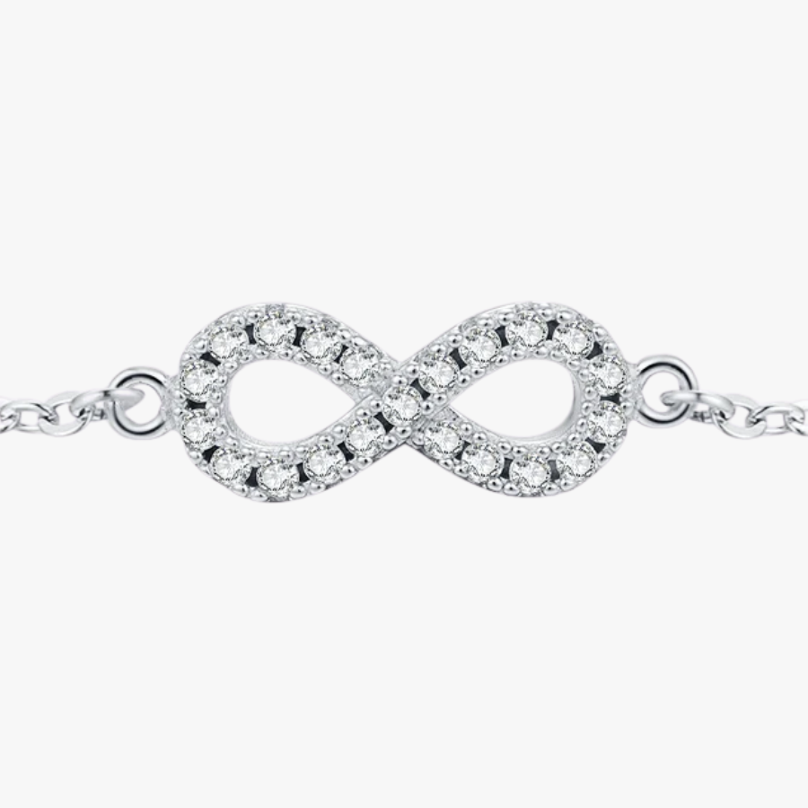 Elegant D Color Moissanite Infinity Bracelet – 925 Sterling Silver