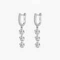 Sparkling Clear CZ Swing Dangle Earrings – 925 Sterling Silver