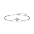 Lucky Four Leaf Clover CZ Bracelet – 925 Sterling Silver