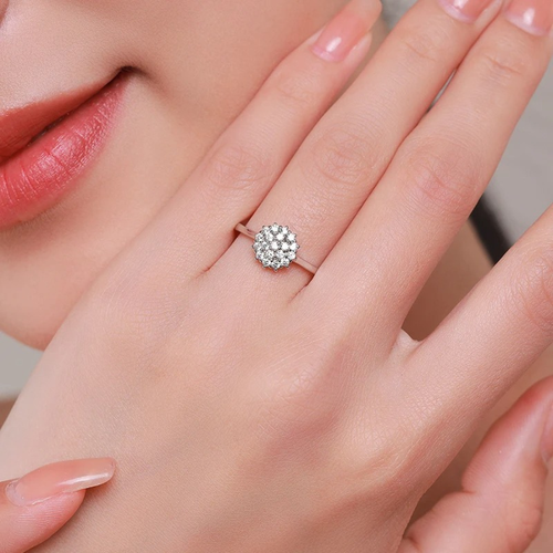 18K Classic Sparkling CZ Ring – Platinum Plated 925 Sterling Silver