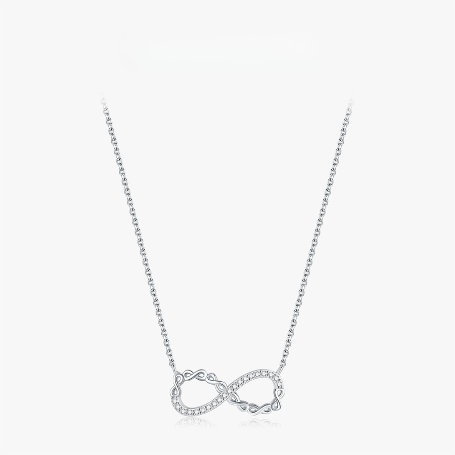 Romantic Infinite Love CZ Necklace – Solid 925 Sterling Silver Pendant