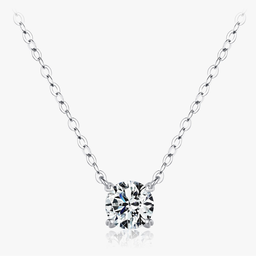 D Color Moissanite Pendant Necklace – Elegant 925 Sterling Silver Jewelry