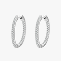 Classic Clear CZ Hoop Earrings – 925 Sterling Silver
