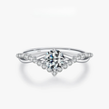 Elegant Crown Moissanite Engagement Ring – D Color 925 Sterling Silver