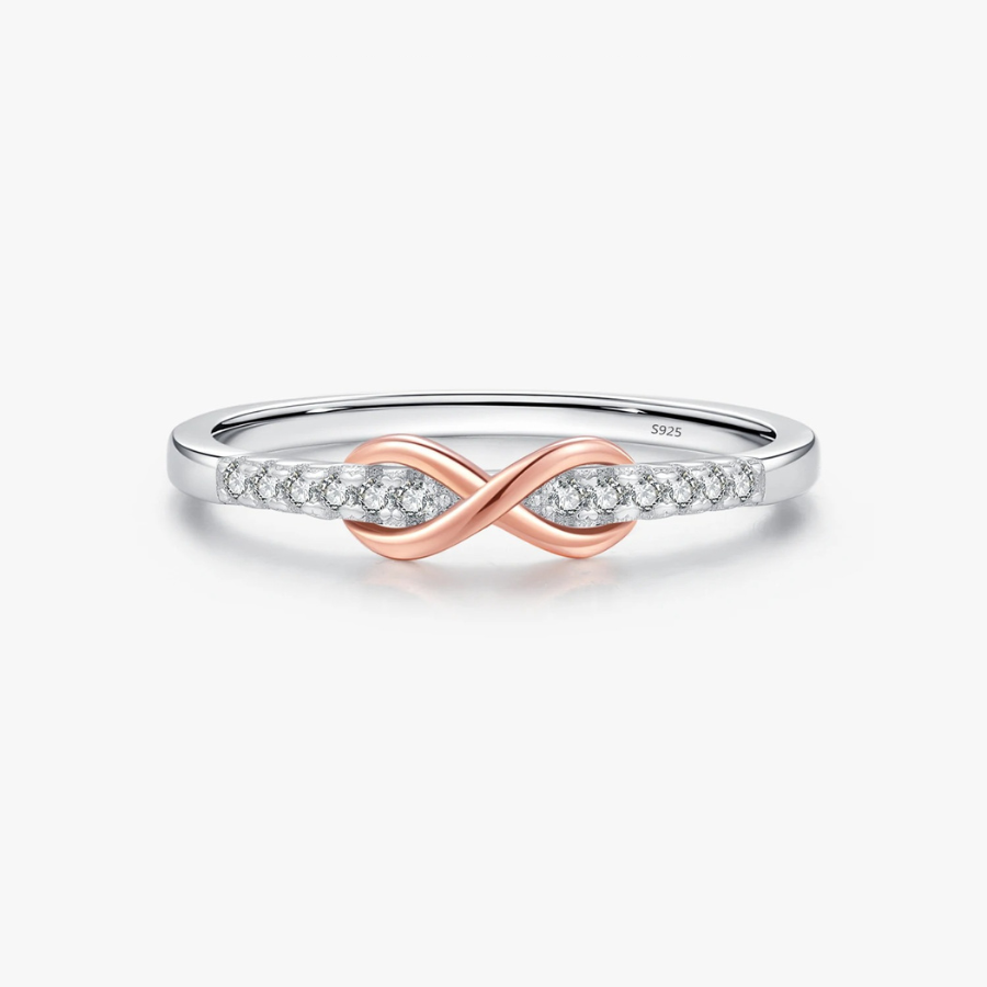 Rose Gold Infinity Ring – 925 Sterling Silver