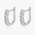 Elegant D Color Moissanite U-Shape Earrings – 925 Sterling Silver
