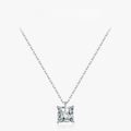 Elegant Square CZ Necklace – Platinum Plated 925 Sterling Silver Fine Jewelry