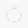 18K Dainty Mini Flower CZ Bracelet – 925 Sterling Silver