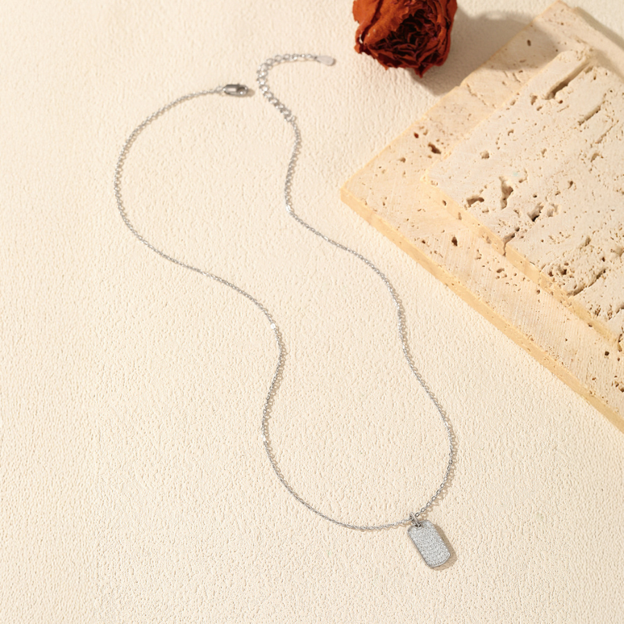 Trendy Rectangle Moissanite Necklace – D Color 925 Sterling Silver Jewelry