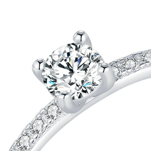 18k D Color Square Moissanite Ring – 925 Sterling Silver