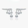 Geometric Water Drop CZ Stud Earrings – 925 Sterling Silver