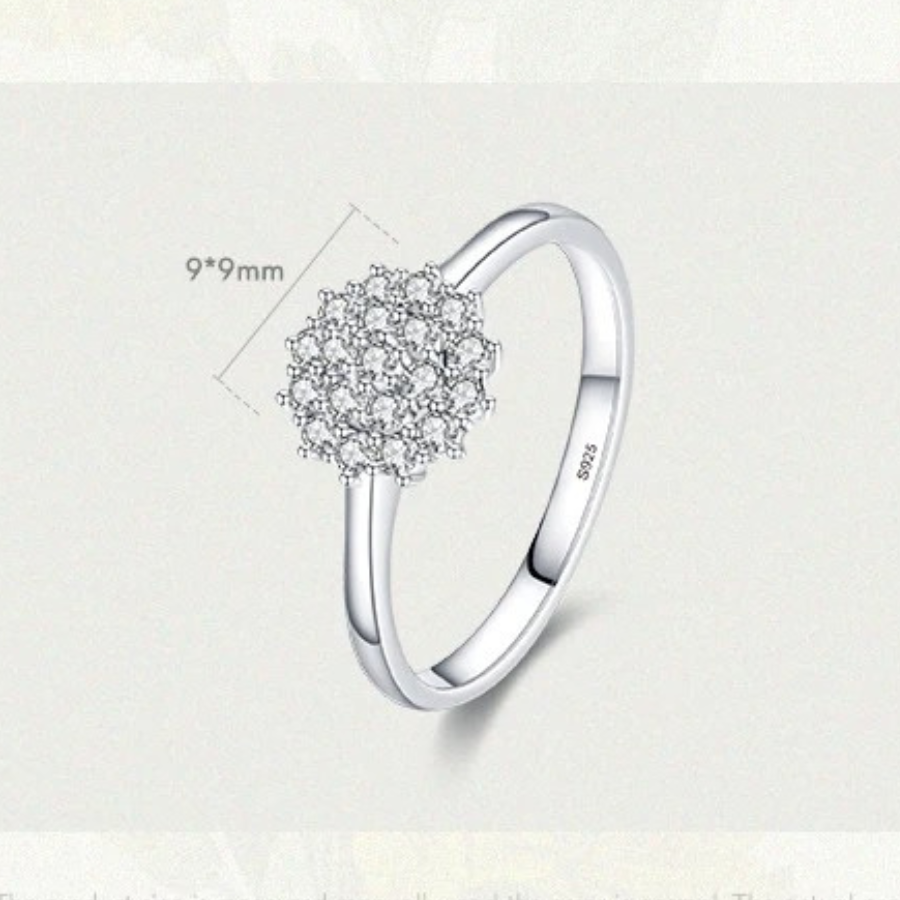 Classic Sparkling CZ Ring – Platinum Plated 925 Sterling Silver