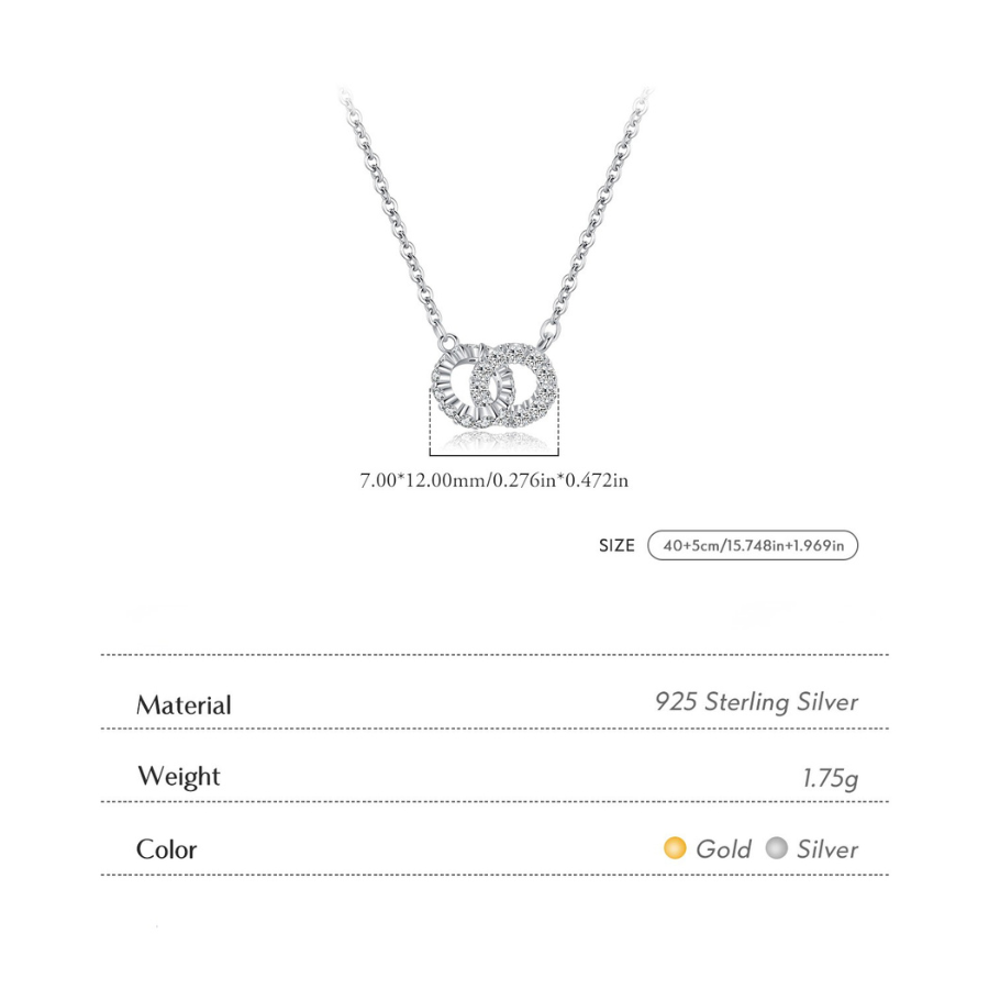 Circle Lock Pendant Necklace – Sparkling 925 Sterling Silver Everyday Jewelry
