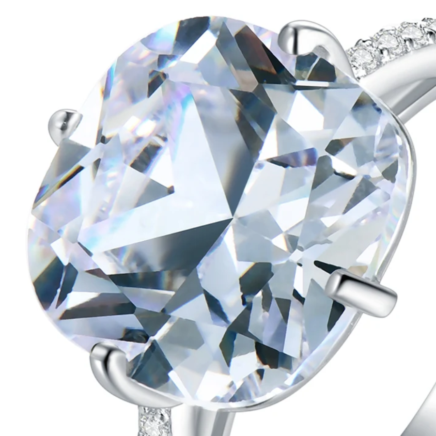 Luxury Pigeon Egg Cubic Zirconia Ring – 925 Sterling Silver