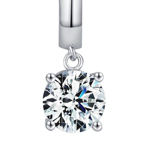 1.0CT D Color Moissanite Hoop Earrings – 925 Sterling Silver