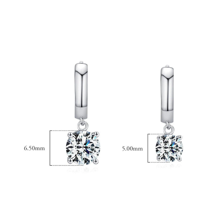 1.0CT D Color Moissanite Hoop Earrings – 925 Sterling Silver