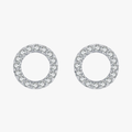 Classic Round CZ Stud Earrings – 925 Sterling Silver