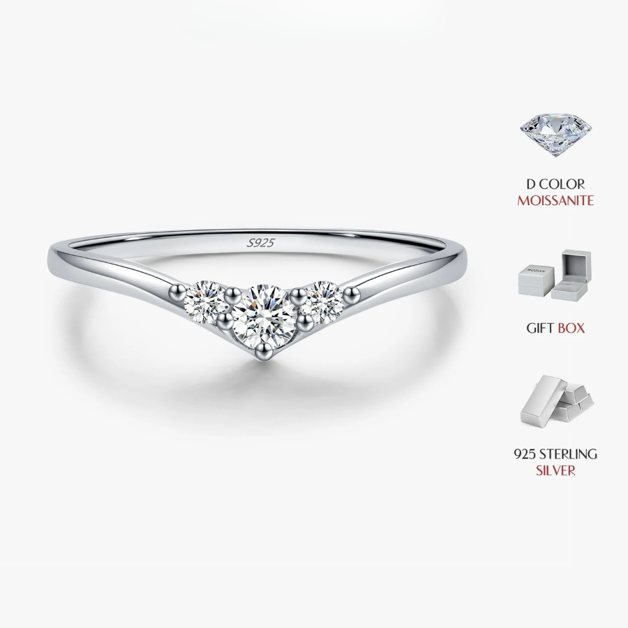 Simple Eternity Moissanite Ring – 925 Sterling Silver