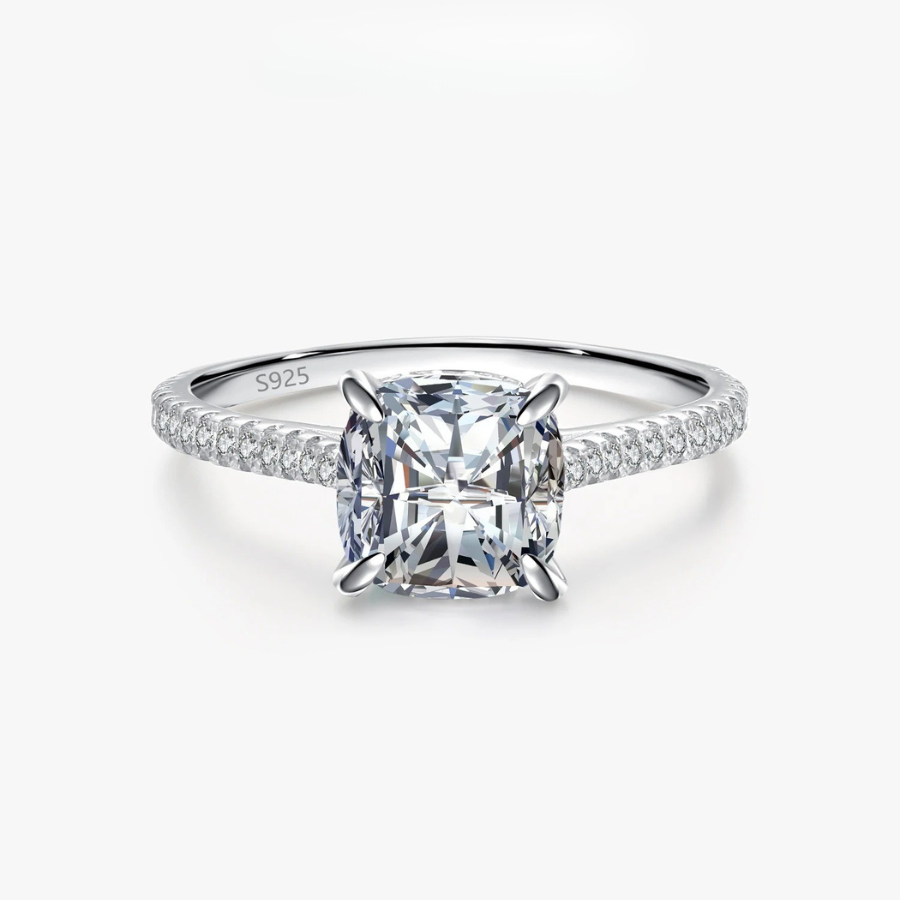 Elegant Princess Square CZ Ring – 925 Sterling Silver