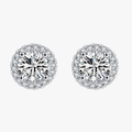 Luxury Round CZ Stud Earrings – 925 Sterling Silver