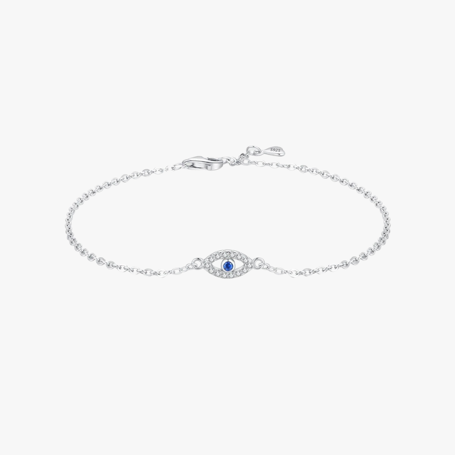 18K Lucky Blue Eye CZ Bracelet – 925 Sterling Silver