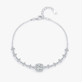 18K Luxury Moissanite Halo Bracelet – 0.8CT D Color 925 Sterling Silver