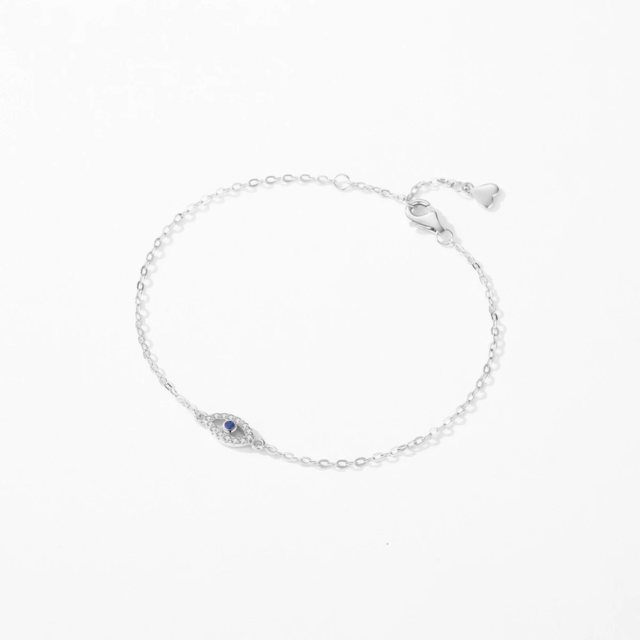 18K Lucky Blue Eye CZ Bracelet – 925 Sterling Silver