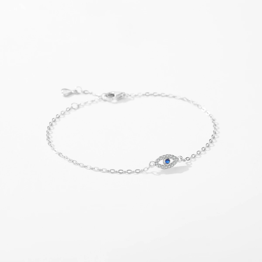 18K Lucky Blue Eye CZ Bracelet – 925 Sterling Silver